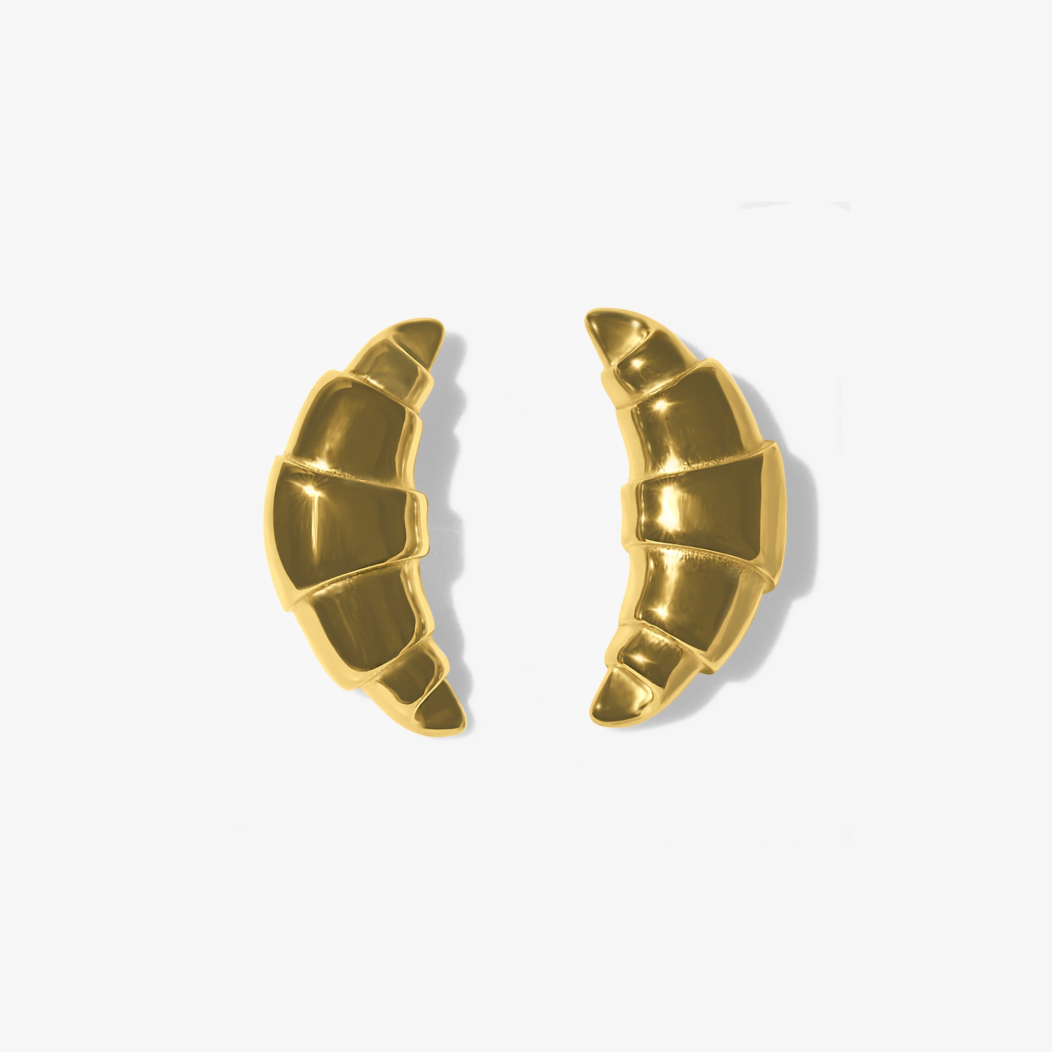 Gold Croissant Earrings 