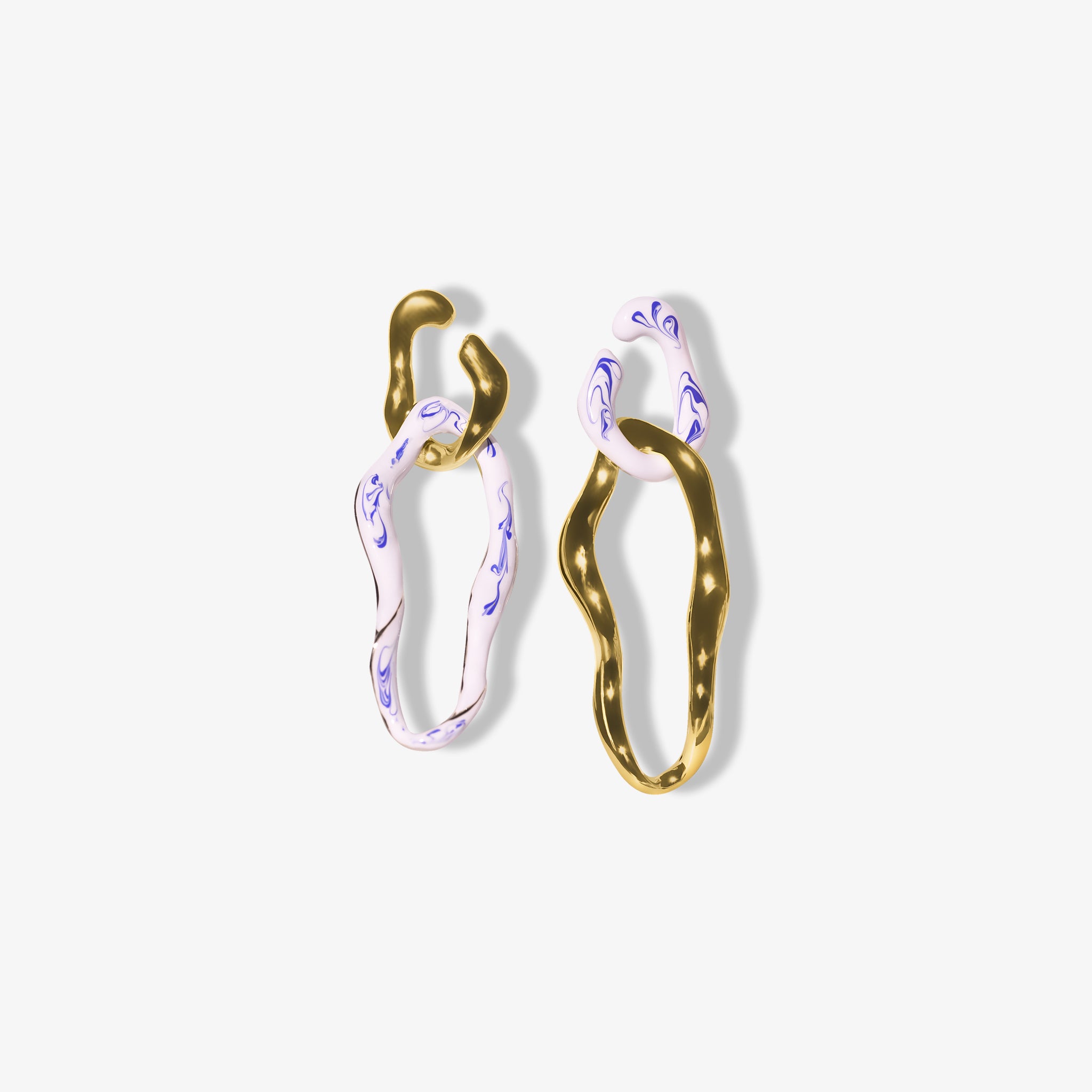 PAOLA PORCELAN DOUBLE TWIST EARRINGS